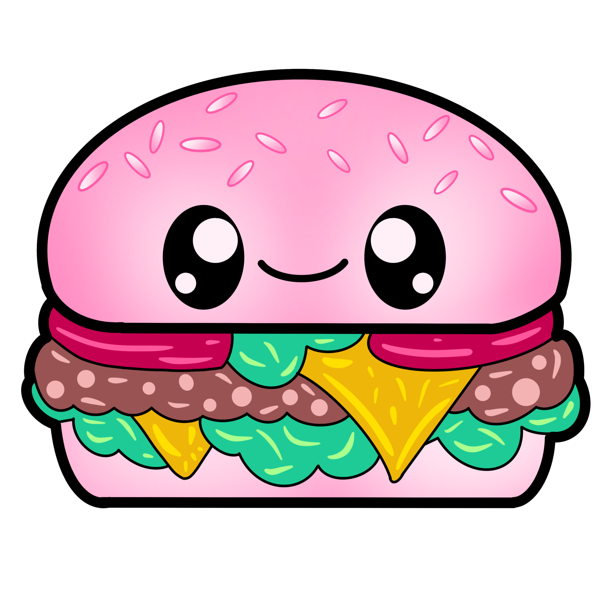 Free Pink Cute Hamburger 14635104 PNG with Transparent Background