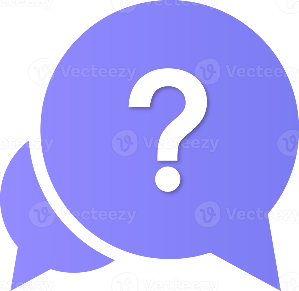 Question mark icon illustration. Colorful help sign speech bubble. png