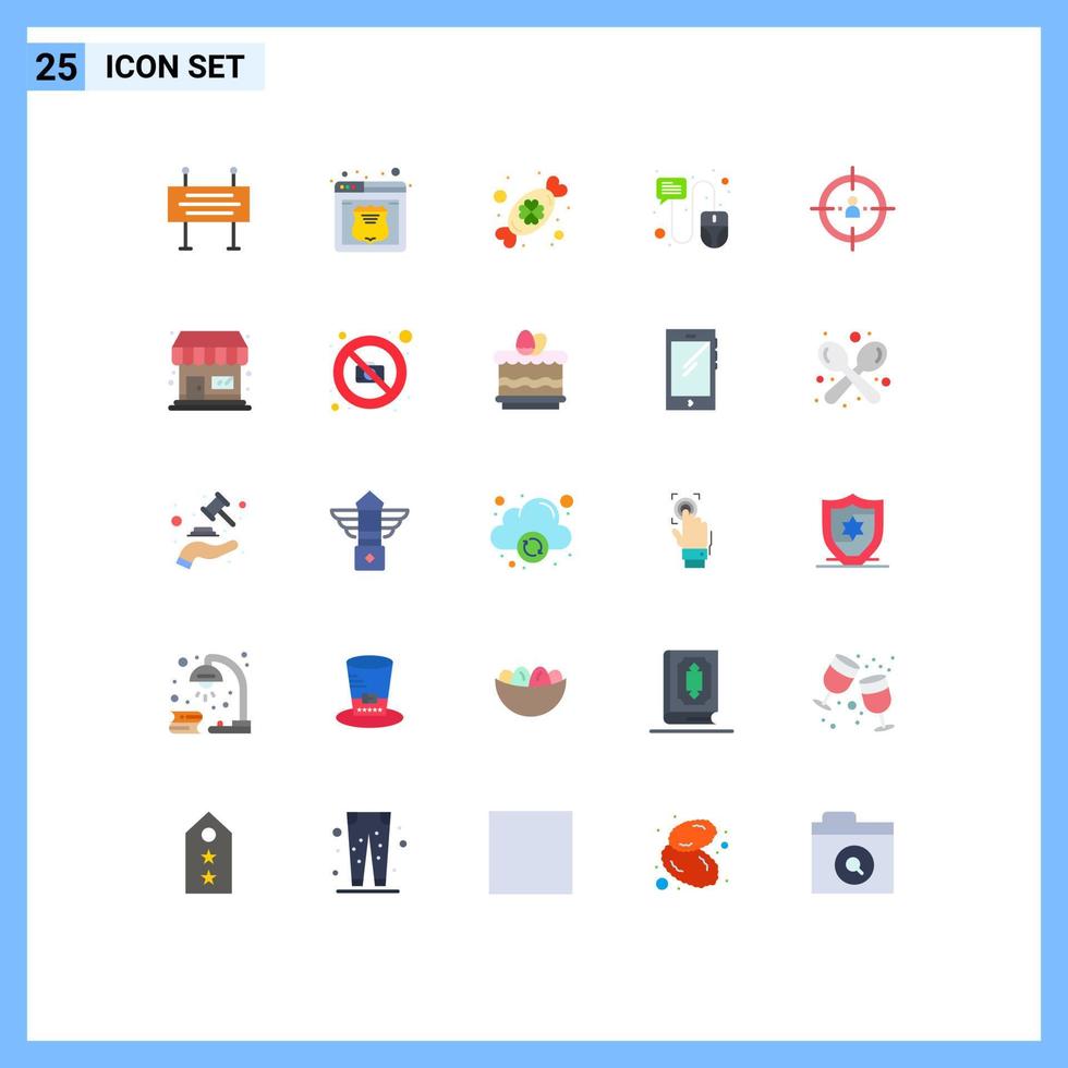 25 Creative Icons Modern Signs and Symbols of management mouse candy cursor chat Editable Vector Design Elements