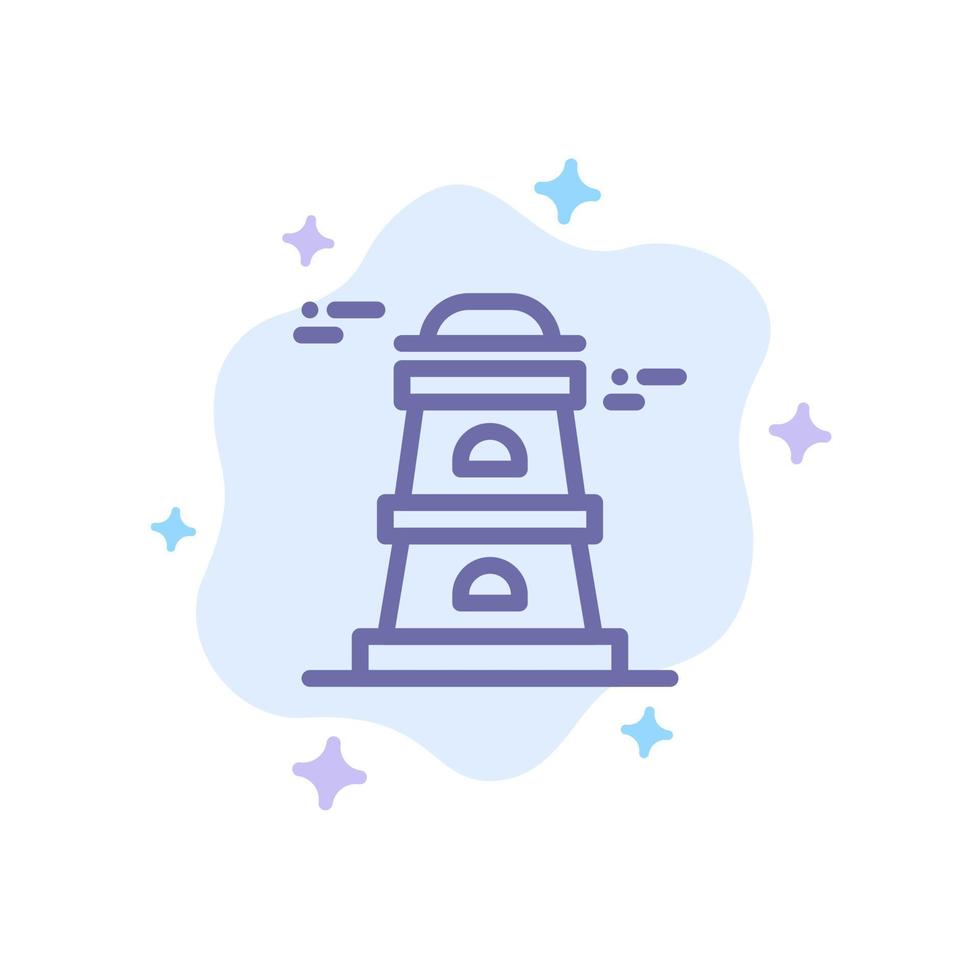 Observatory Tower Watchtower Blue Icon on Abstract Cloud Background vector