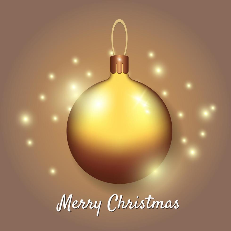 bola de oro de navidad. plantilla para texto, elementos de diseño, lugares para copiar, postales, redes sociales, portadas, pancartas. año nuevo y navidad. vector