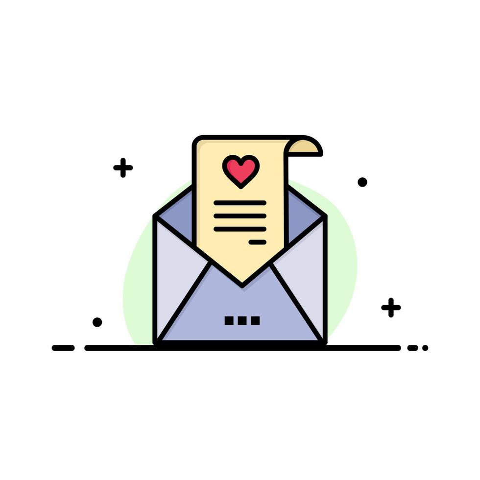 correo carta de amor propuesta boda tarjeta empresa logotipo plantilla color plano vector