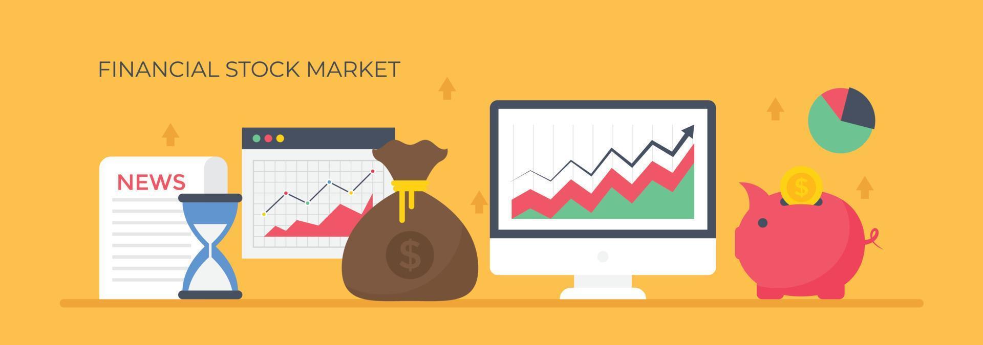 Trendy Stock Market vector