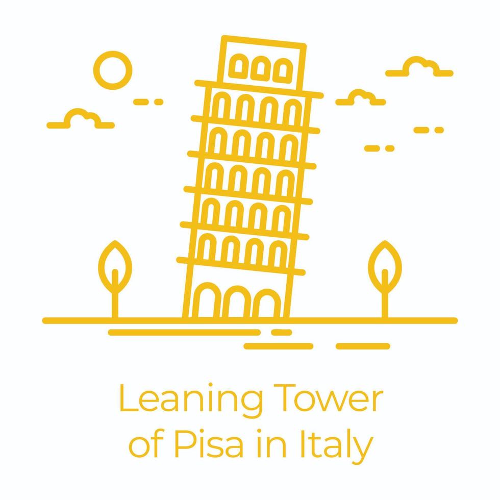 torre de pisa de moda vector