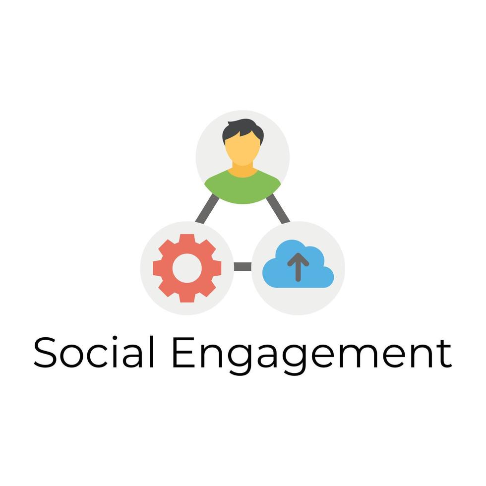 Trendy Social Engagement vector