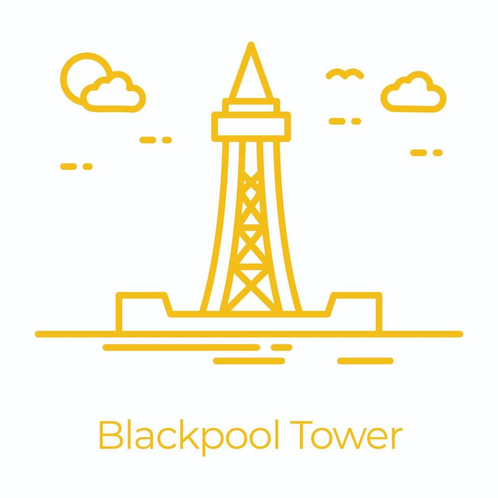 Trendy Blackpool Tower vector