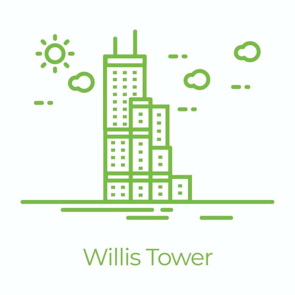 Trendy Willis Tower vector