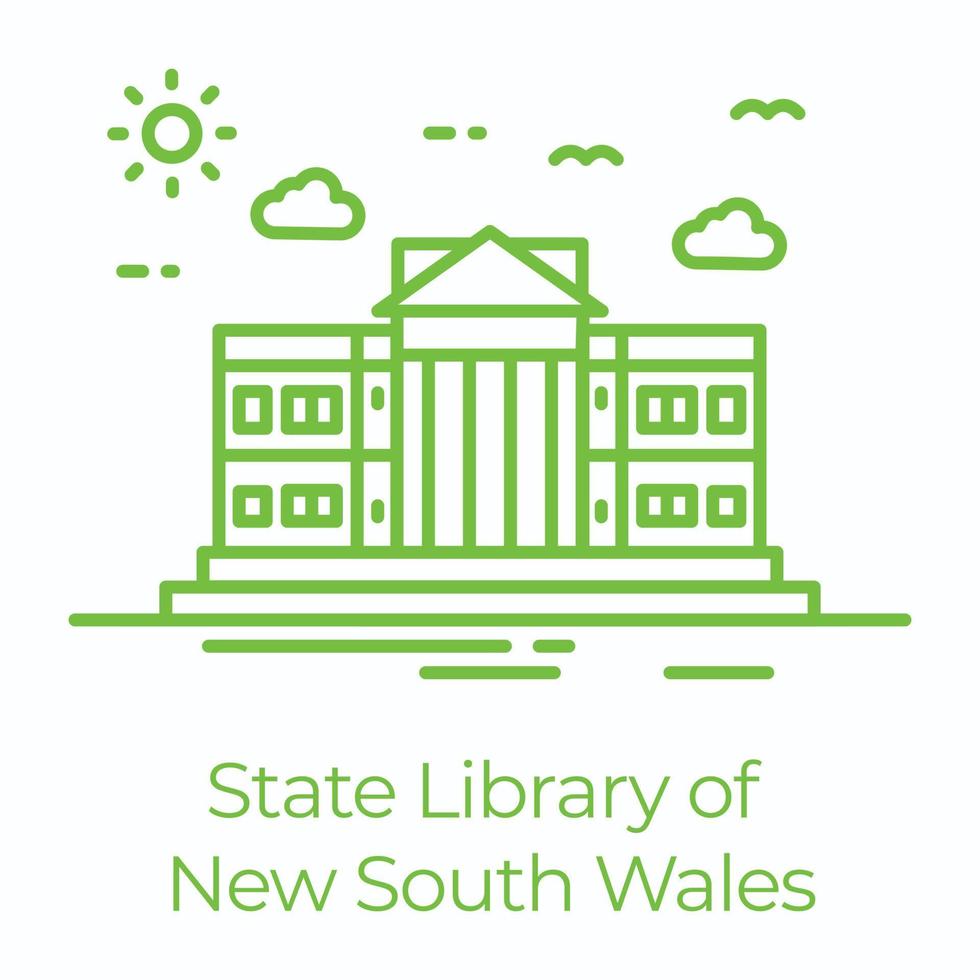 Trendy State Library vector