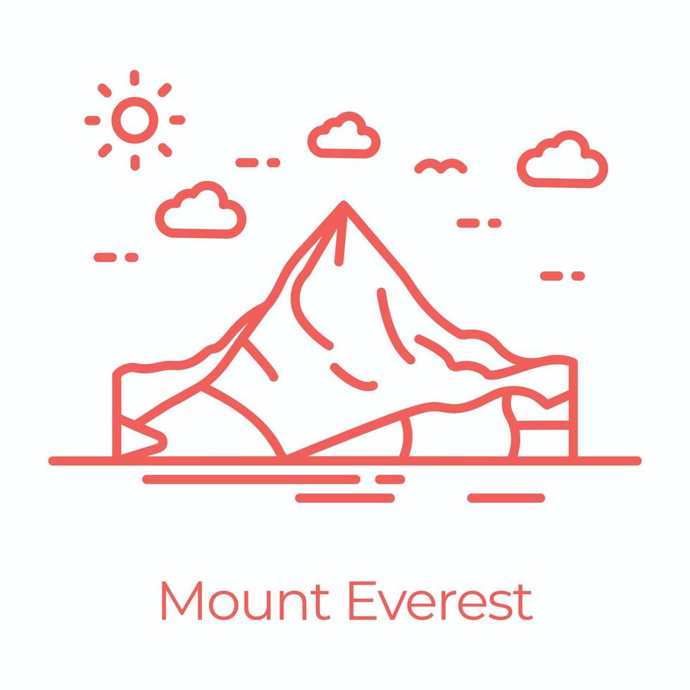 Trendy Mount Everest vector