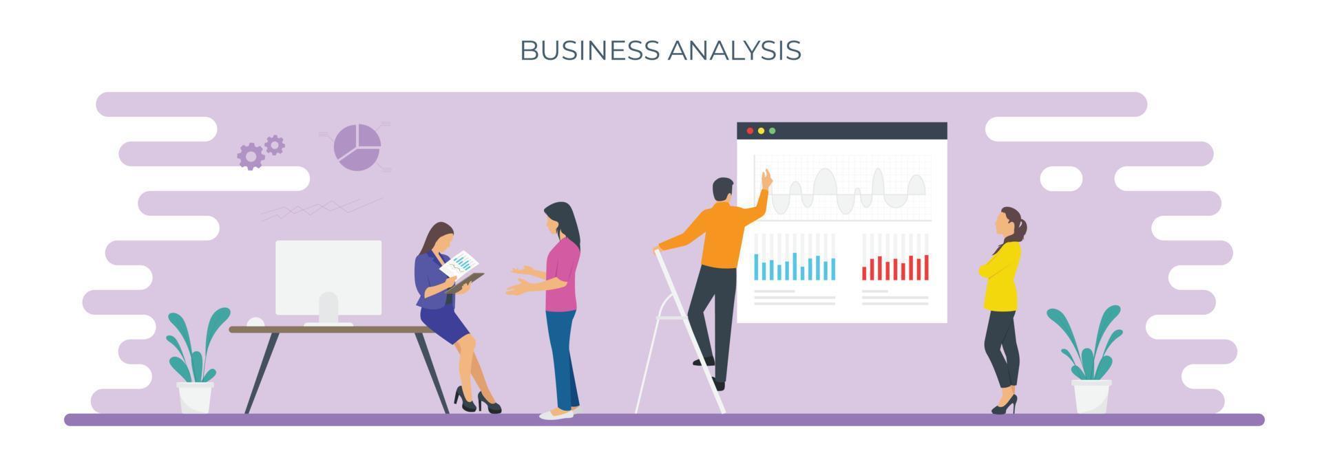 Trendy Business Analysis vector