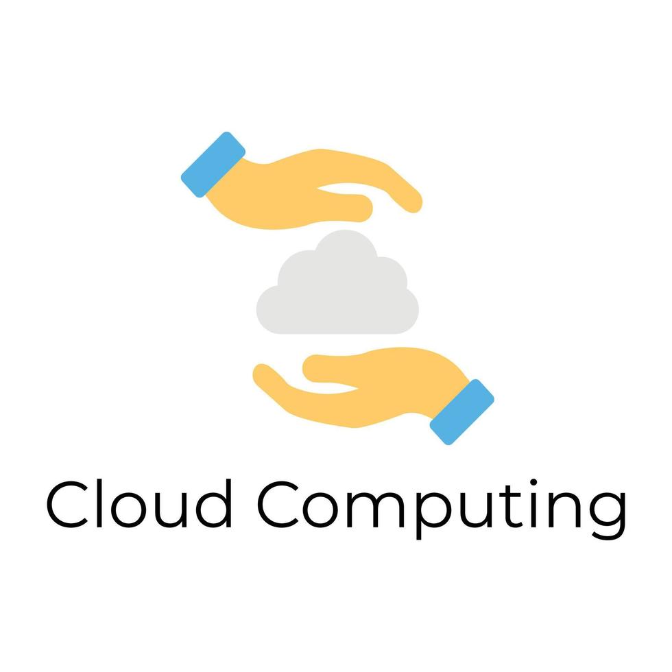 Trendy Cloud Computing vector