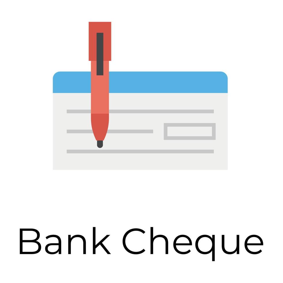 Trendy Bank Cheque vector