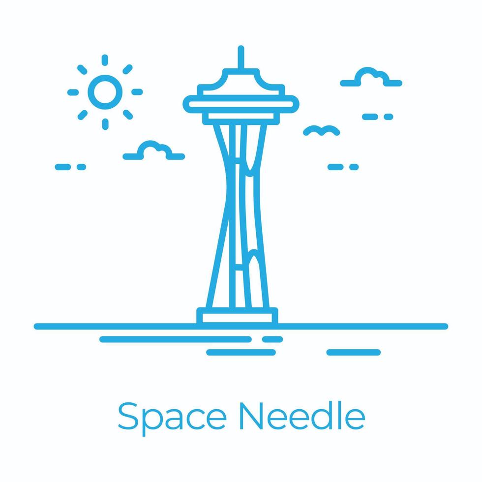 Trendy Space Needle vector