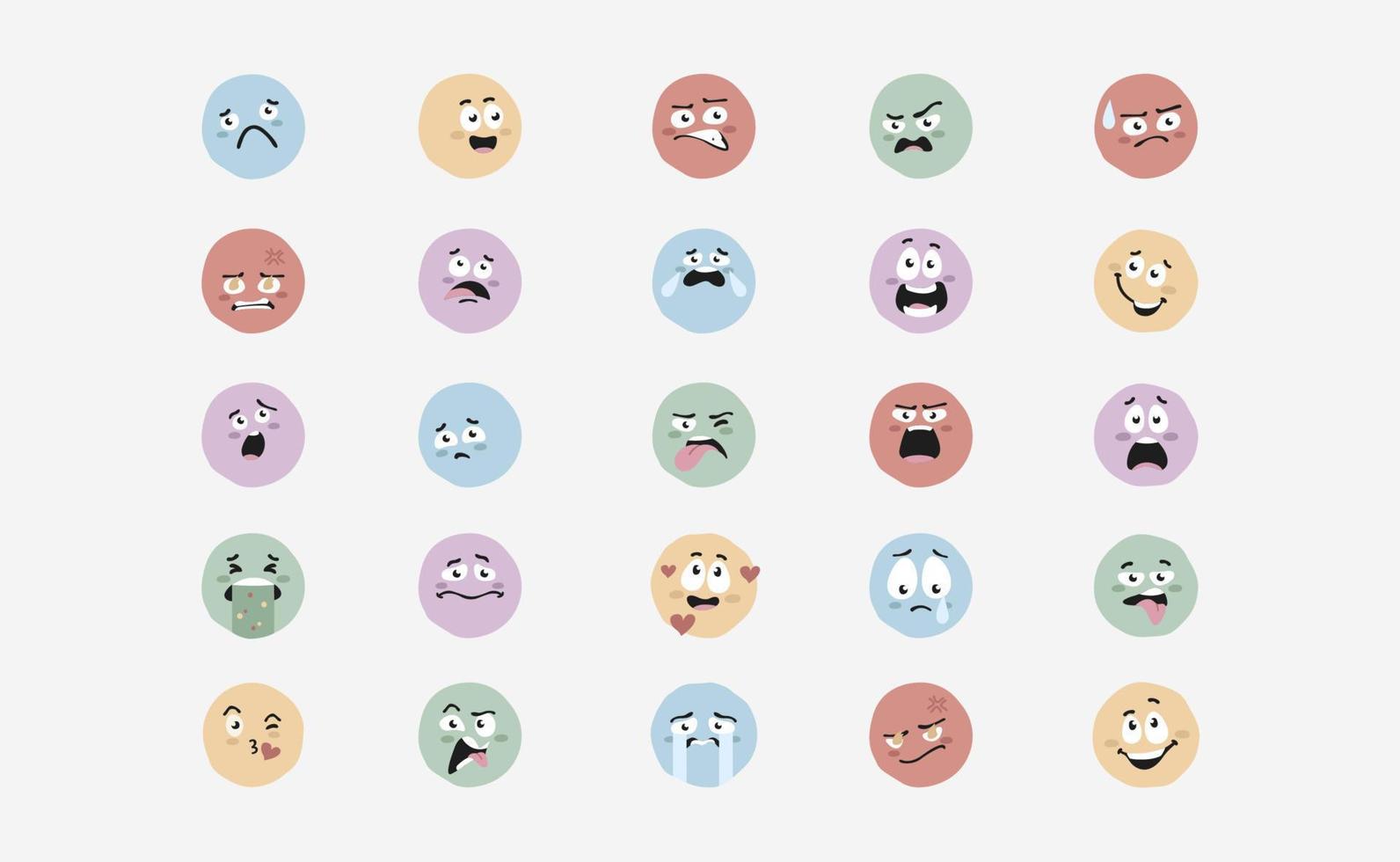 Cute Emotions vector in flat design