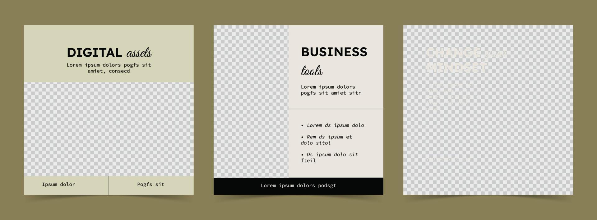 Mona instagram post template vector