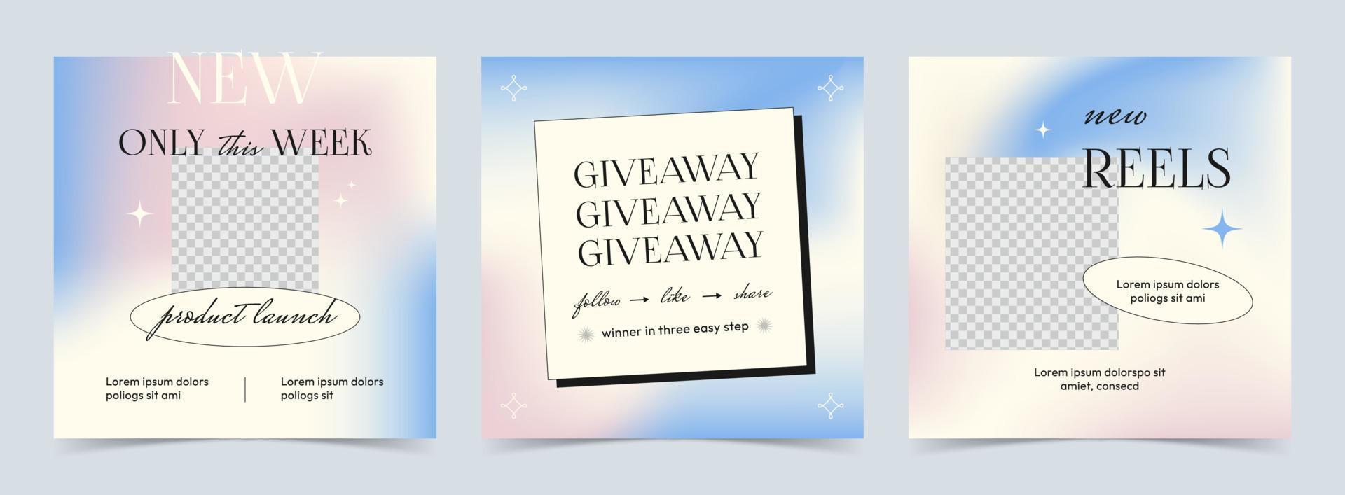 Gradient Coach instagram post template vector