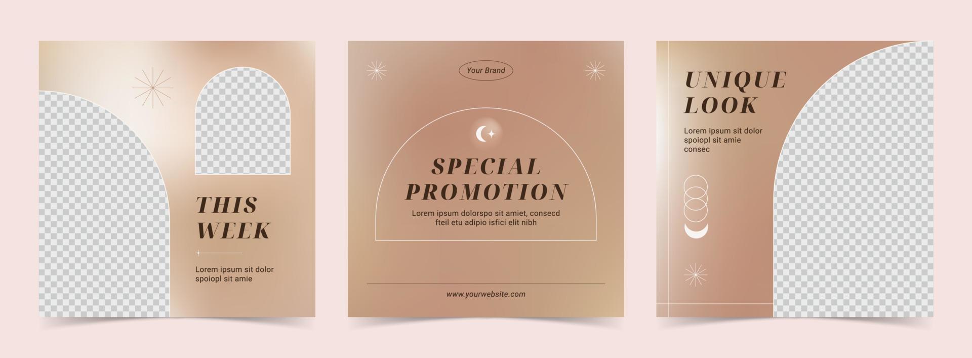 Claude instagram post template vector