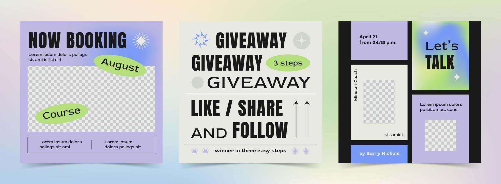 Retus Coach instagram post template vector