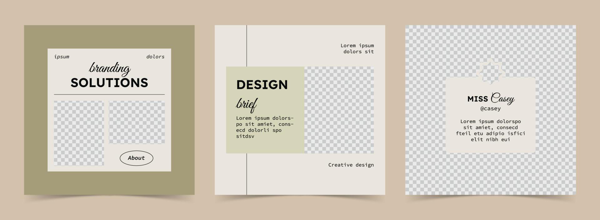 Mona instagram post template vector