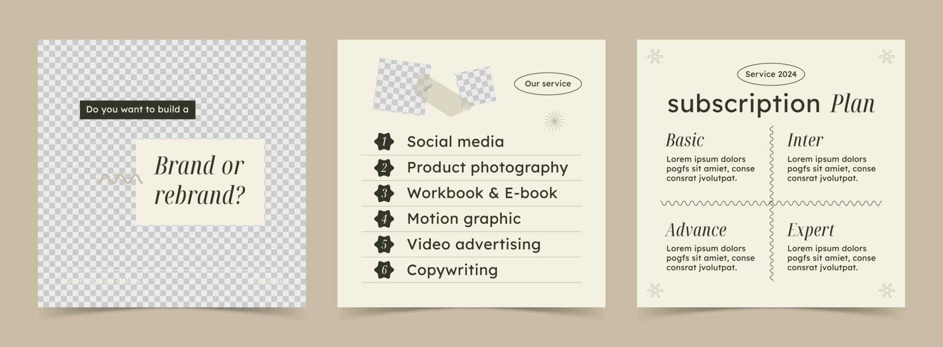 Mobu Coach instagram post template vector