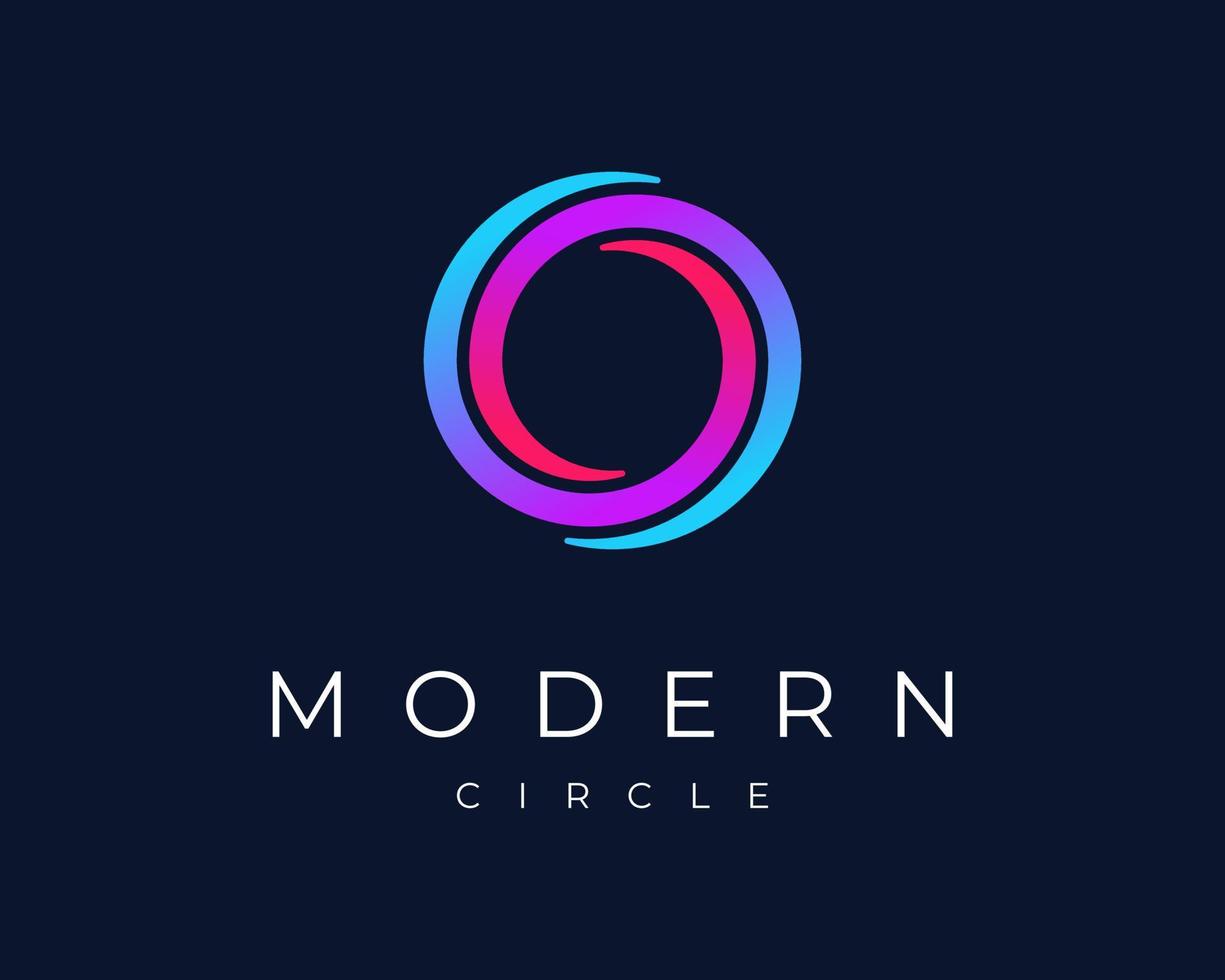 Abstract Circle Spiral Swirl Mobius Symmetry Balance Colorful Gradient Modern Vector Logo Design