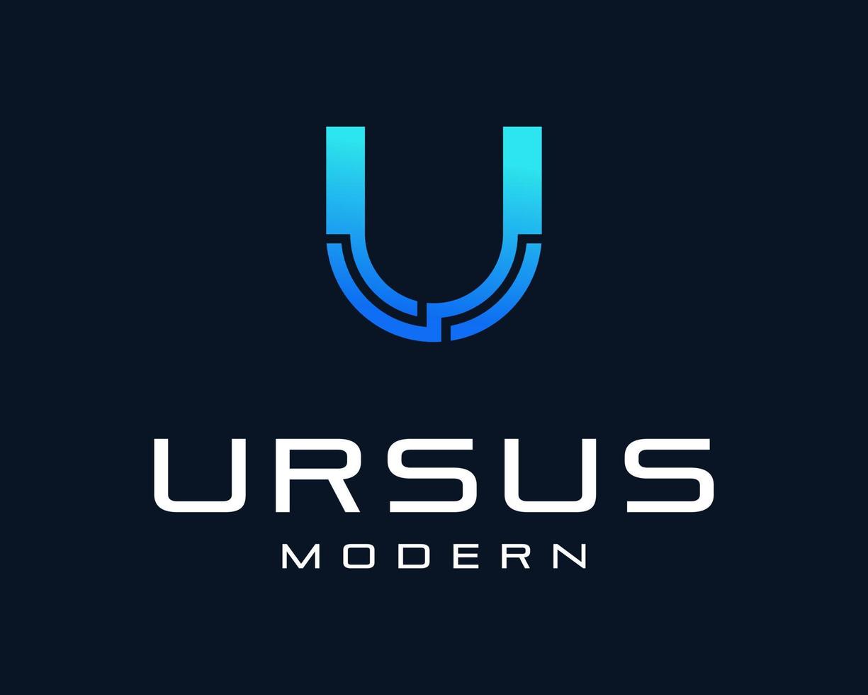 Letter U Tech Futuristic Technology Digital Structure Integrated Modern Monogram Vector Logo Design
