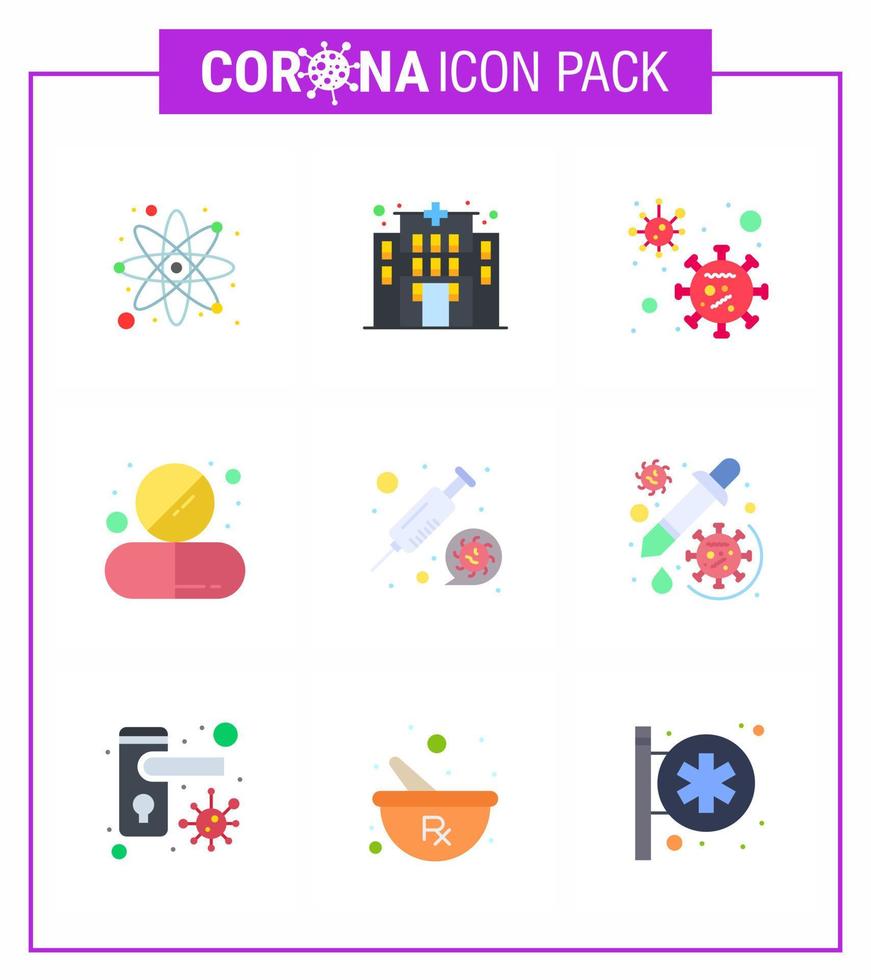 conjunto de iconos de prevención de coronavirus 25 tableta de medicina azul píldora de coronavirus medicamento coronavirus viral 2019nov elementos de diseño de vector de enfermedad