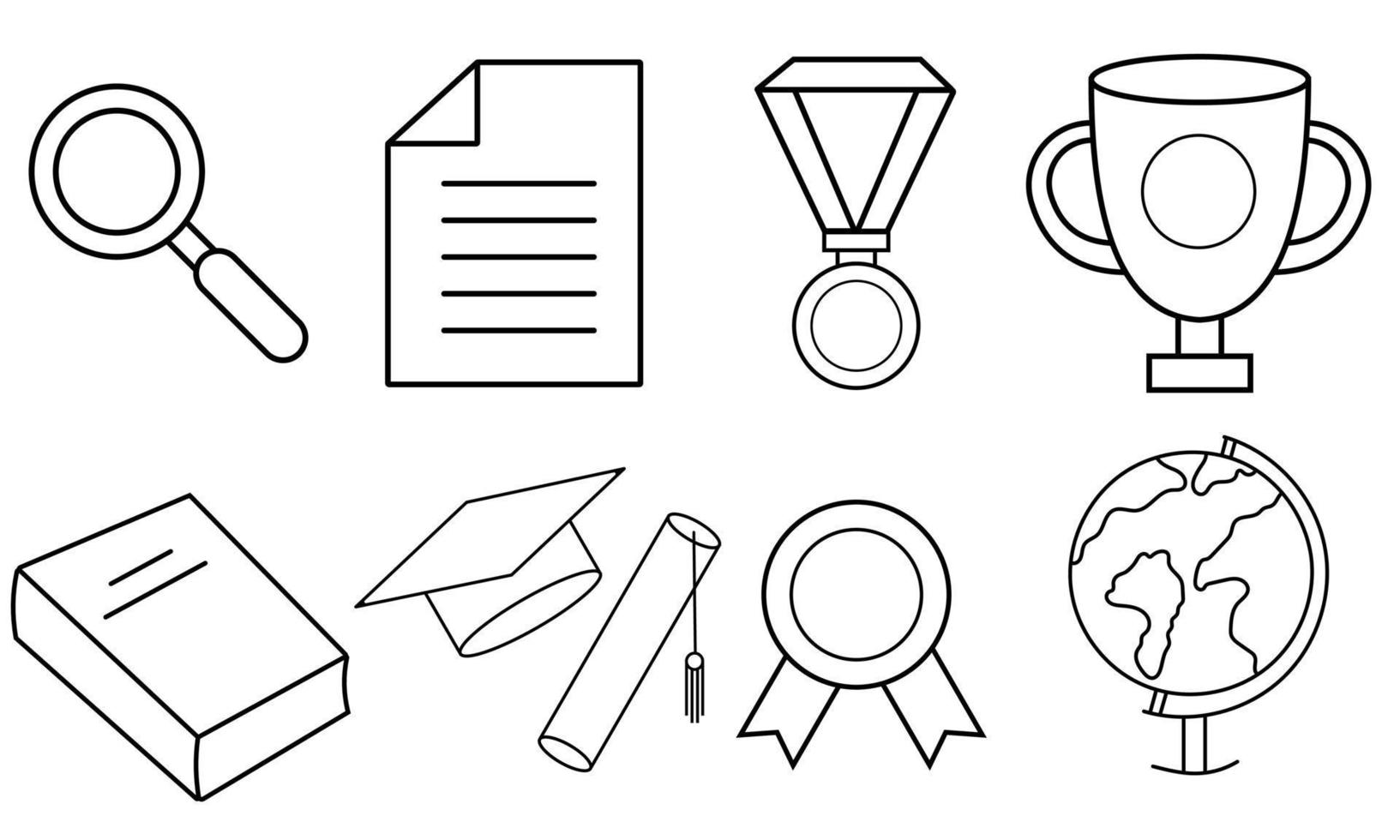 school supplies outline vector