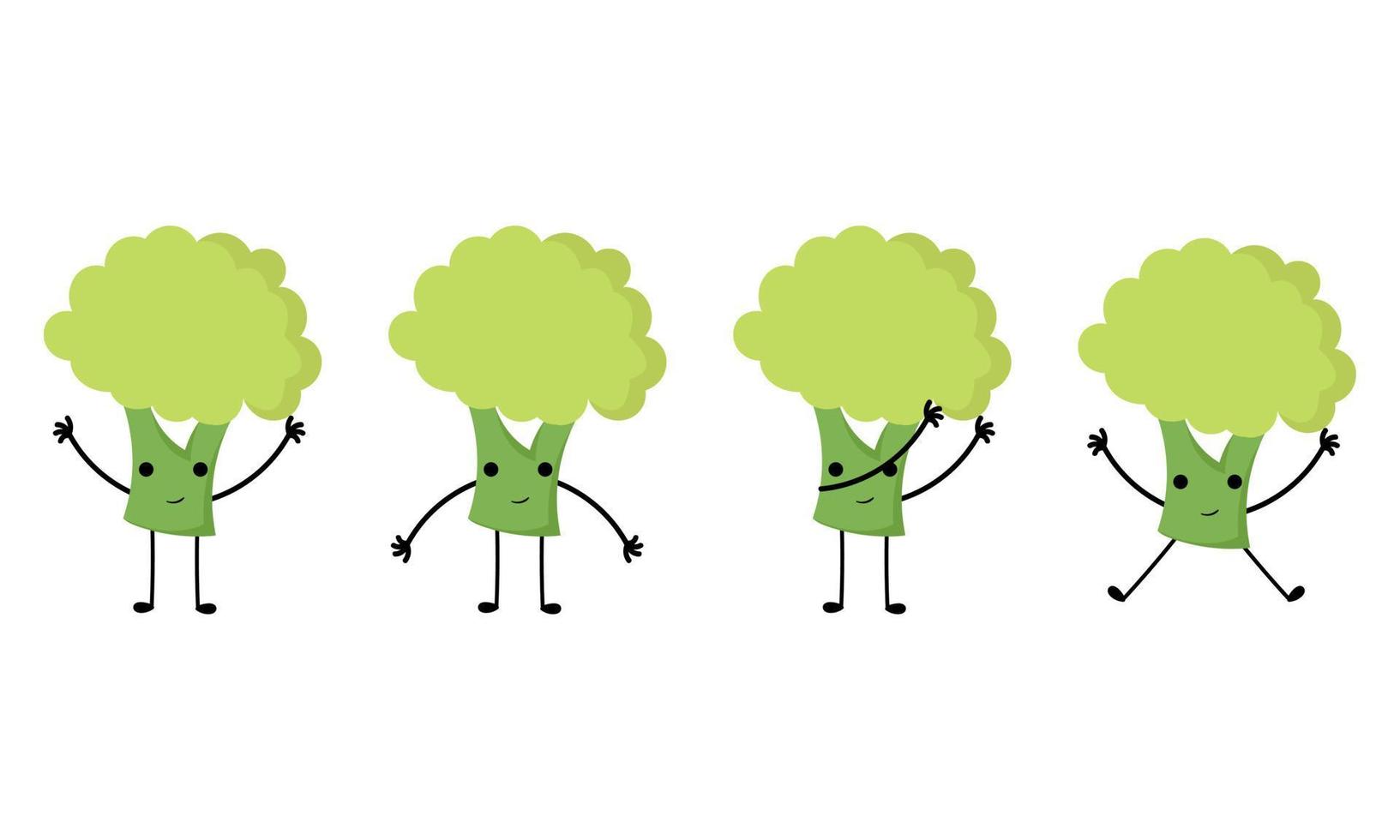 a collection of illustrations of broccoli vegetables vector