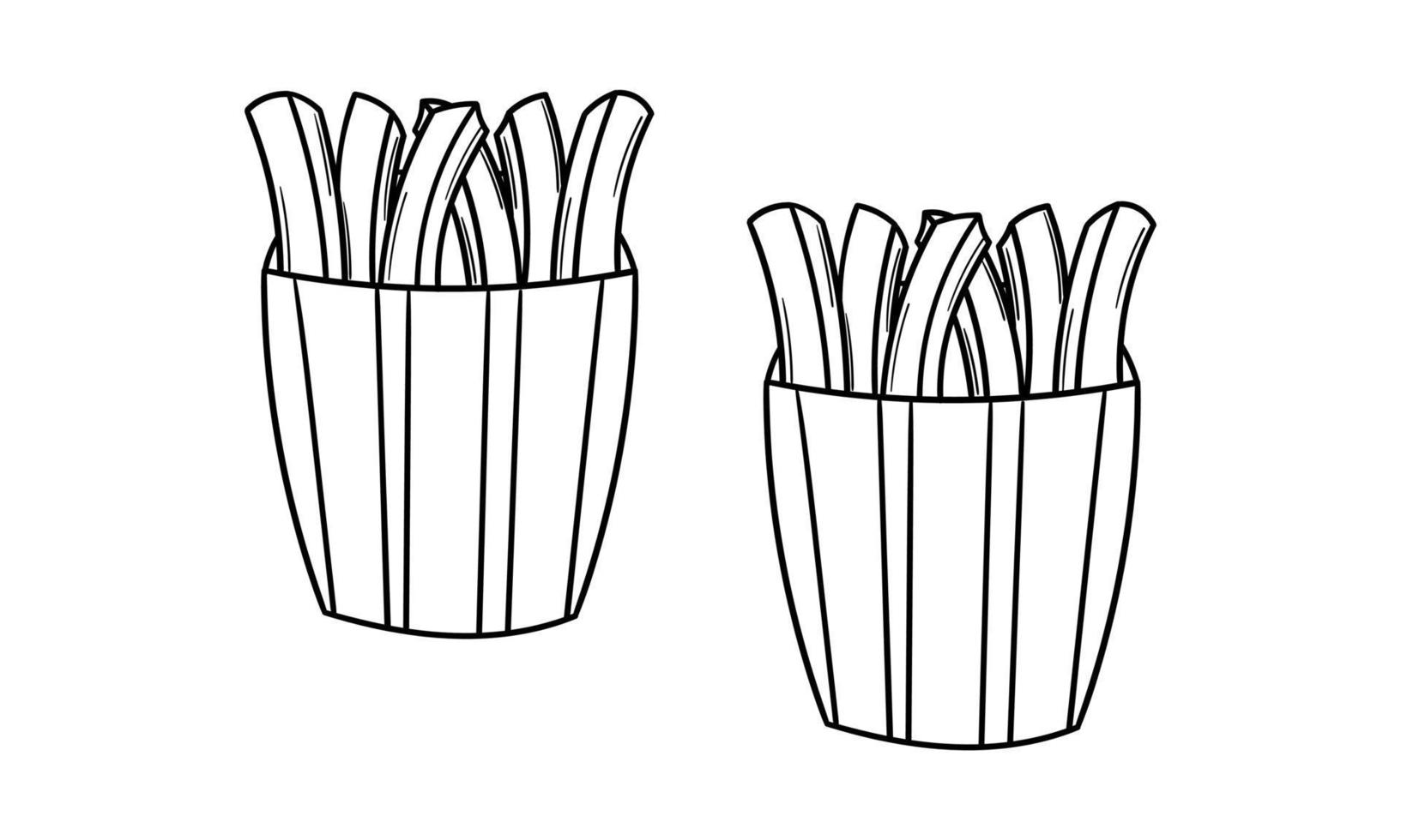 hand drawn french fries vector