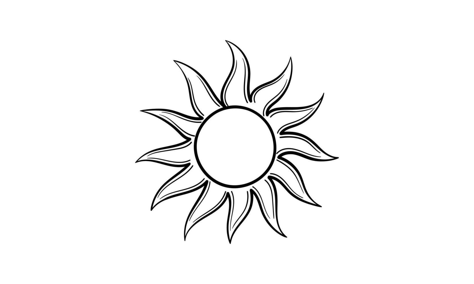 sol dibujado a mano 2 vector