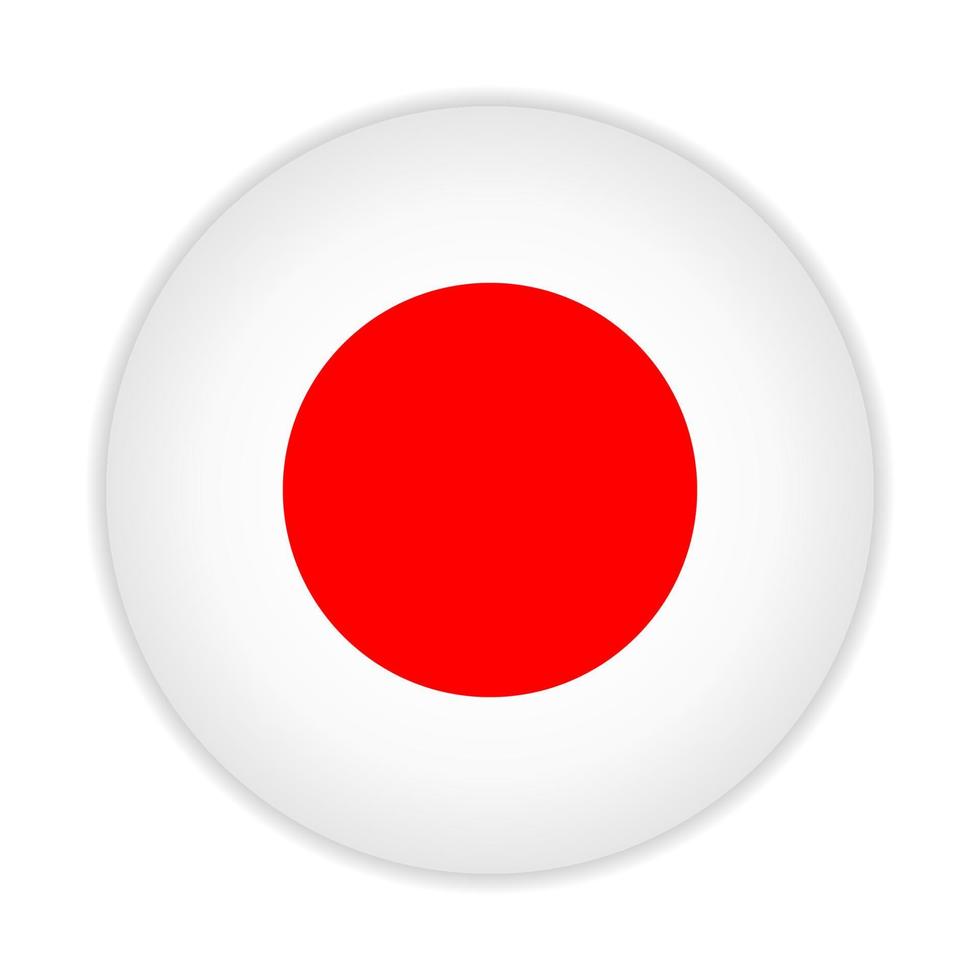 Round flag of Japan. Vector Illustration.