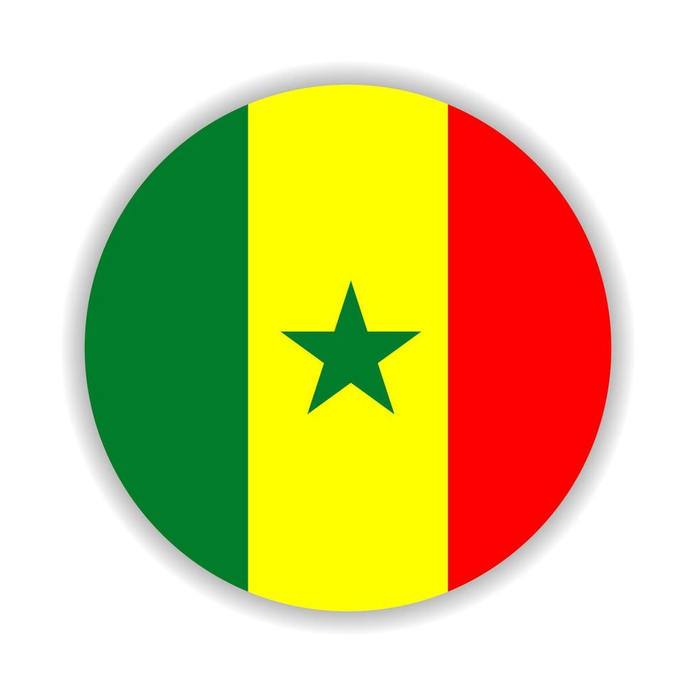Round flag of Senegal. Vector Illustration.