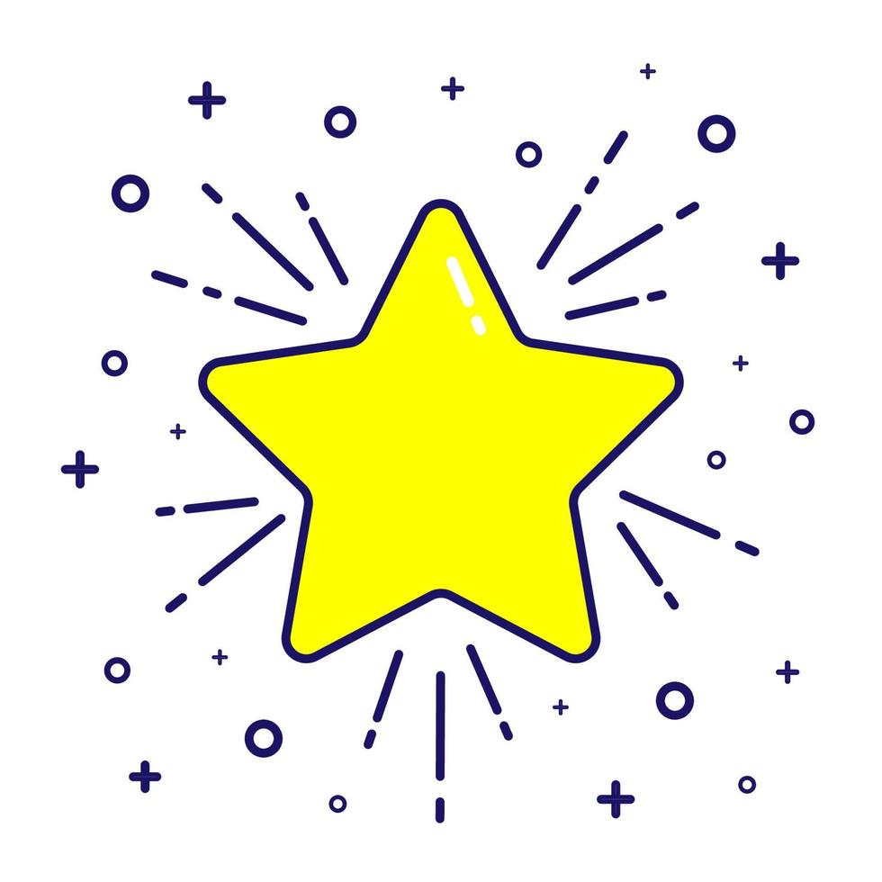 Sparkling star icon on white background vector