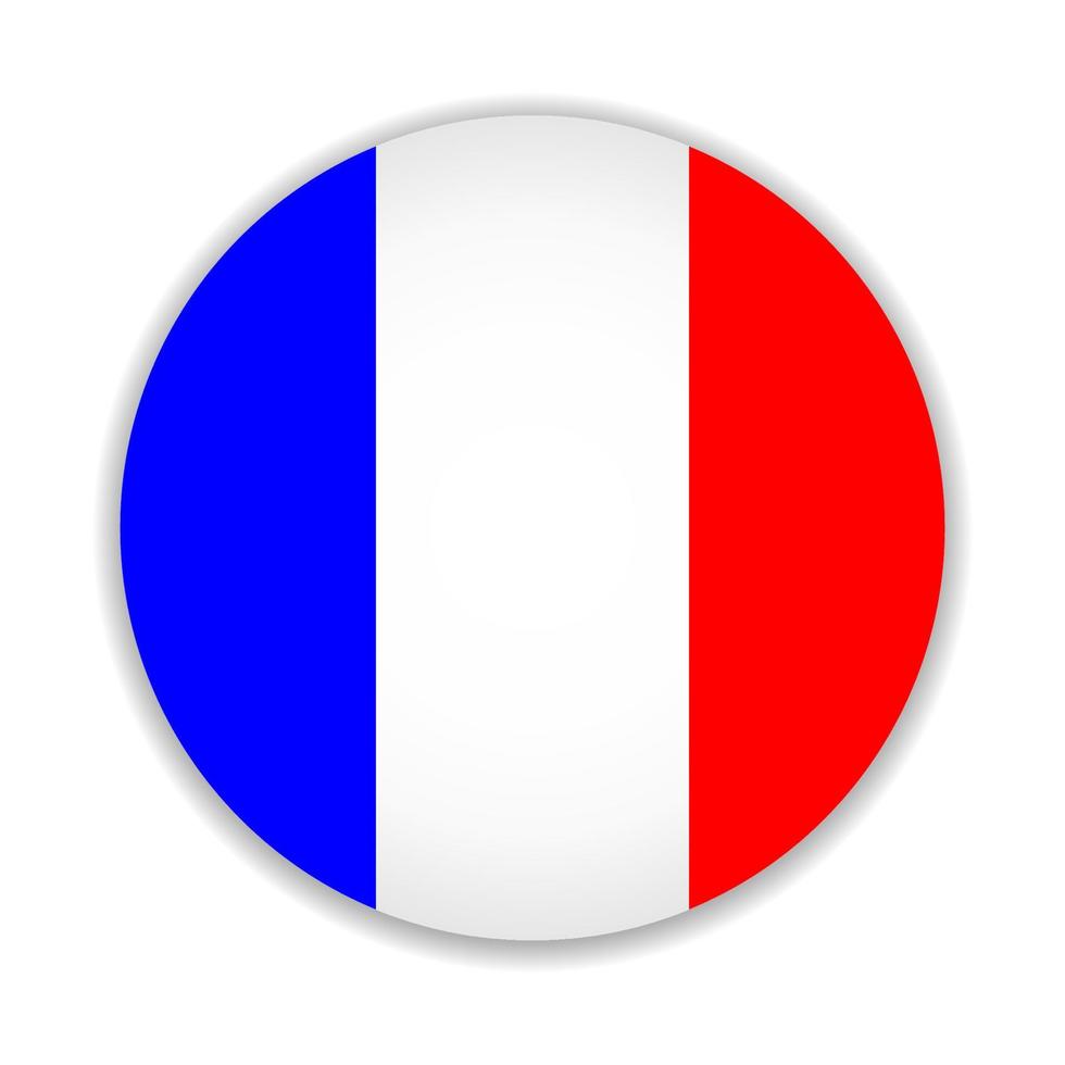 Round flag of France. Vector Illustration.