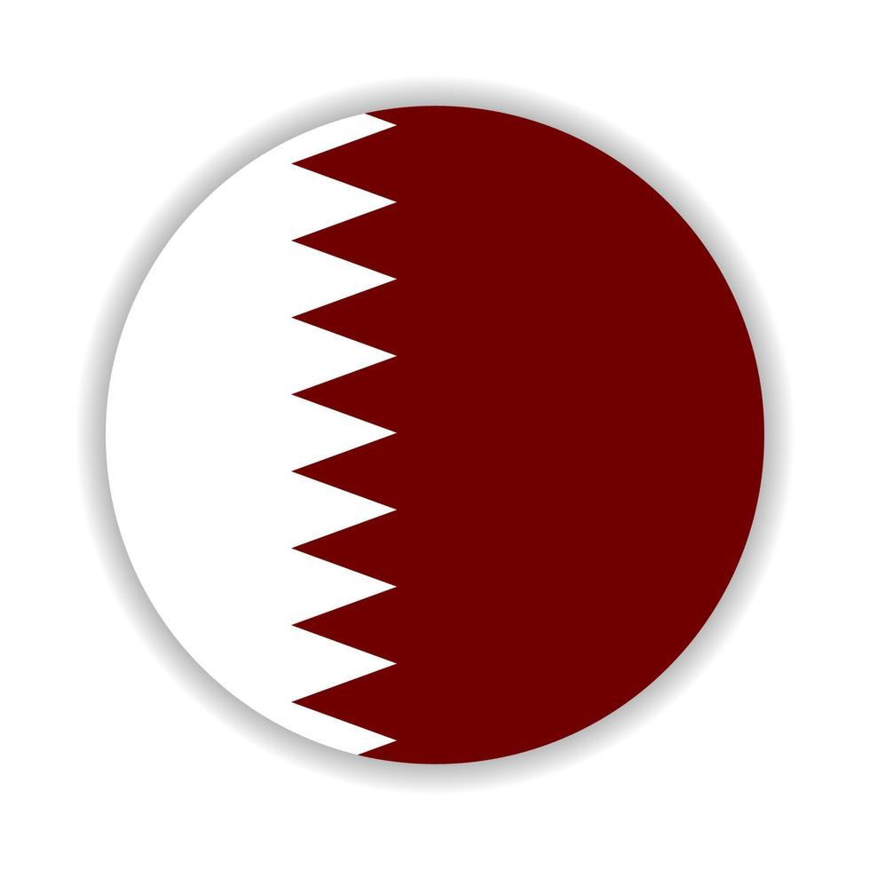 Round flag of Qatar. Vector Illustration.
