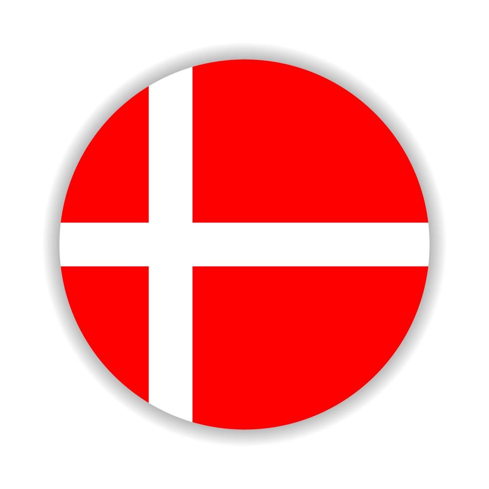 Round flag of Denmark. Vector Illustration.