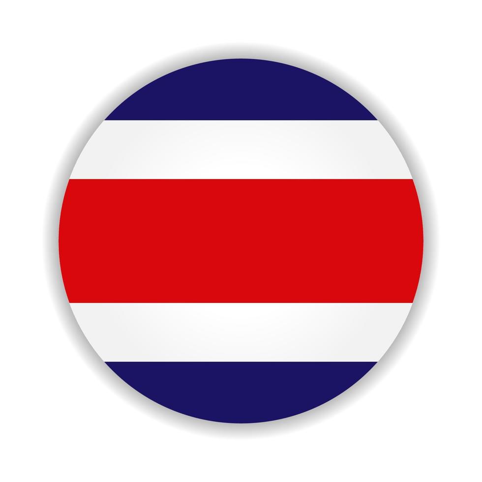Round flag of Costa Rica. Vector Illustration.