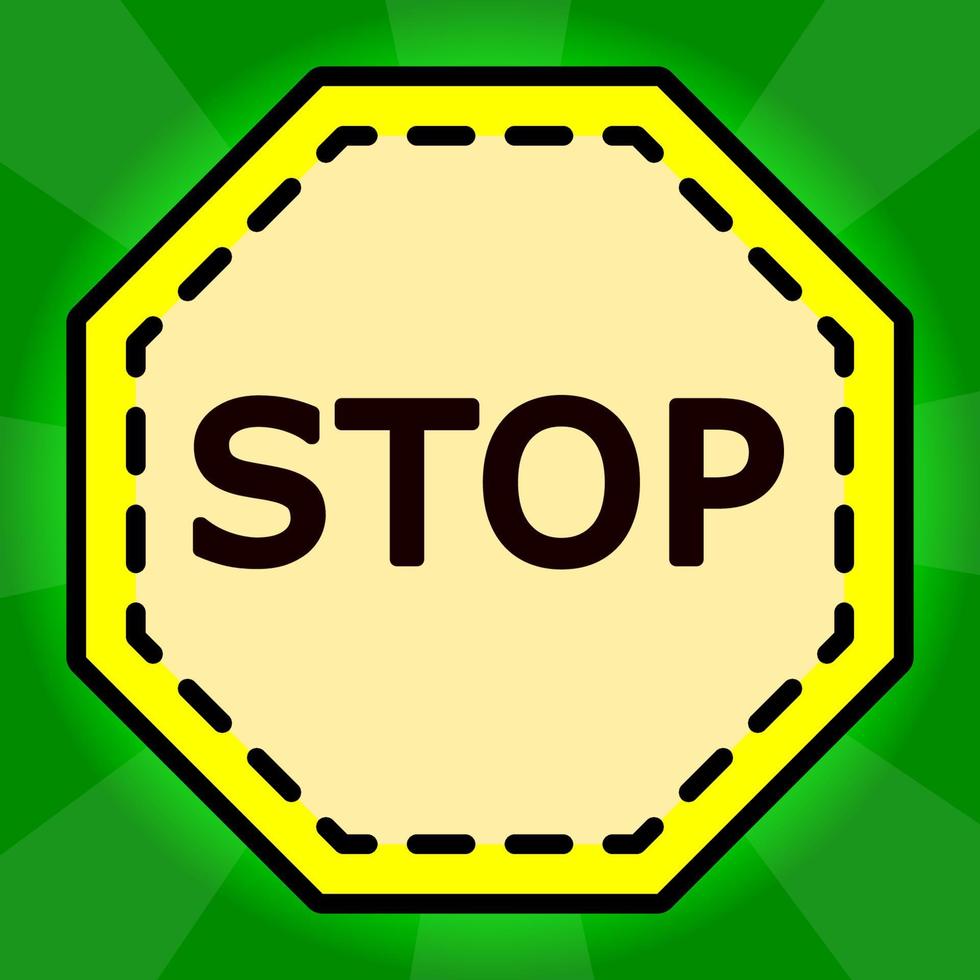 icono de señal de stop sobre fondo verde vector