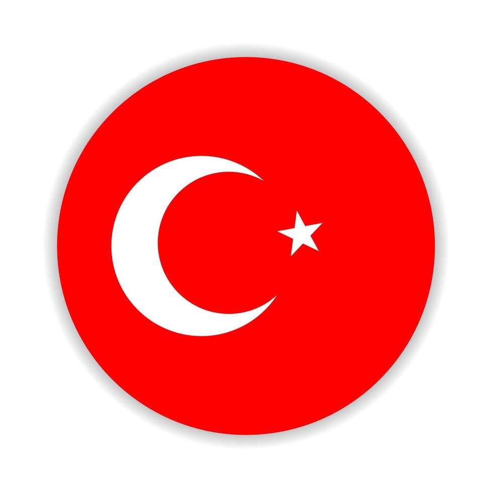 bandera redonda de turquía. ilustración vectorial vector