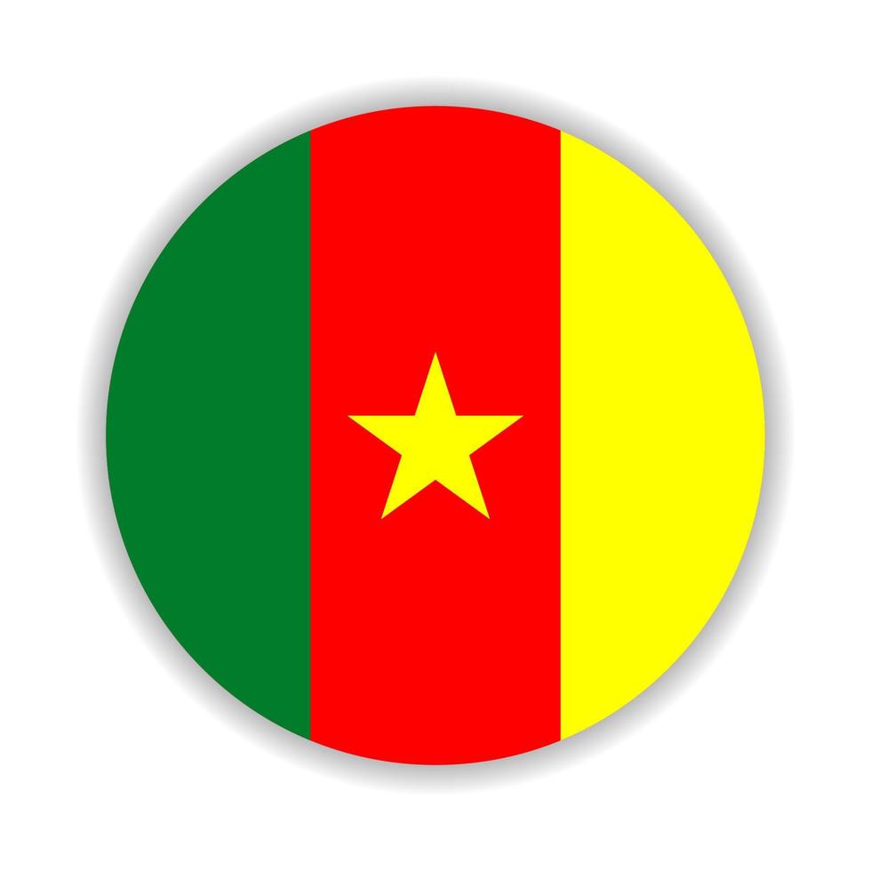Round flag of Cameroon. Vector Illustration.