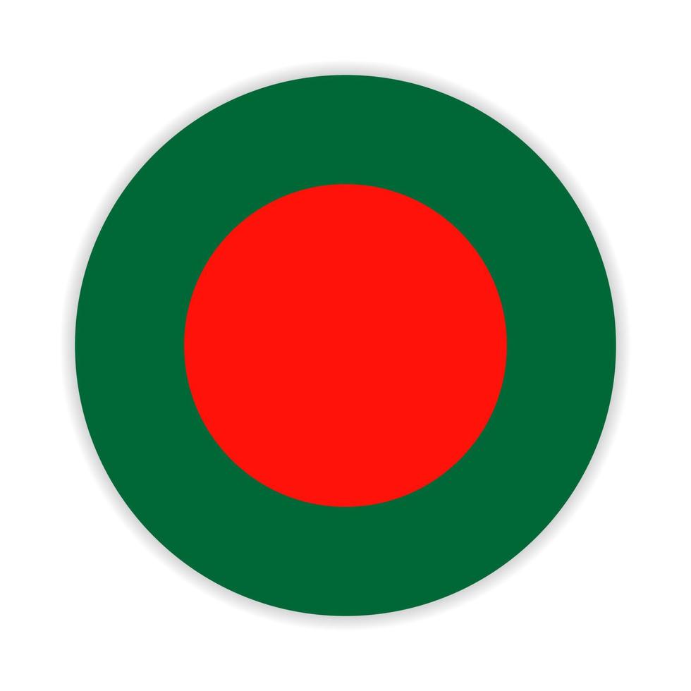 Round flag of Bangladesh. Vector Illustration.