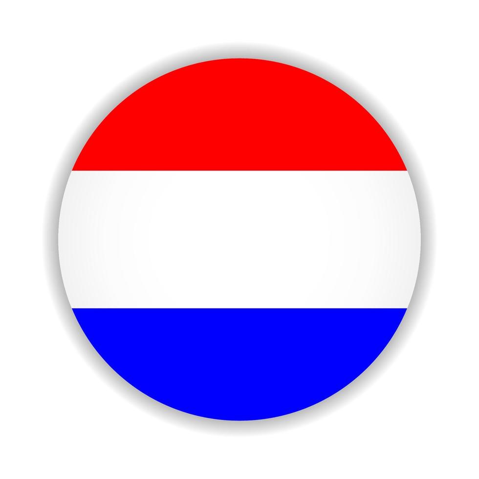 Round flag of Netherlands. Vector Illustration.