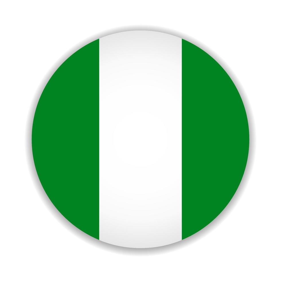 Round flag of Nigeria. Vector Illustration.