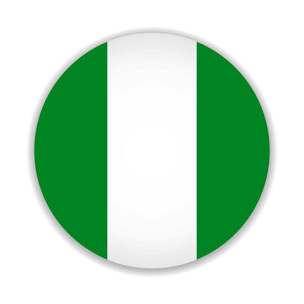 Round flag of Nigeria. Vector Illustration.