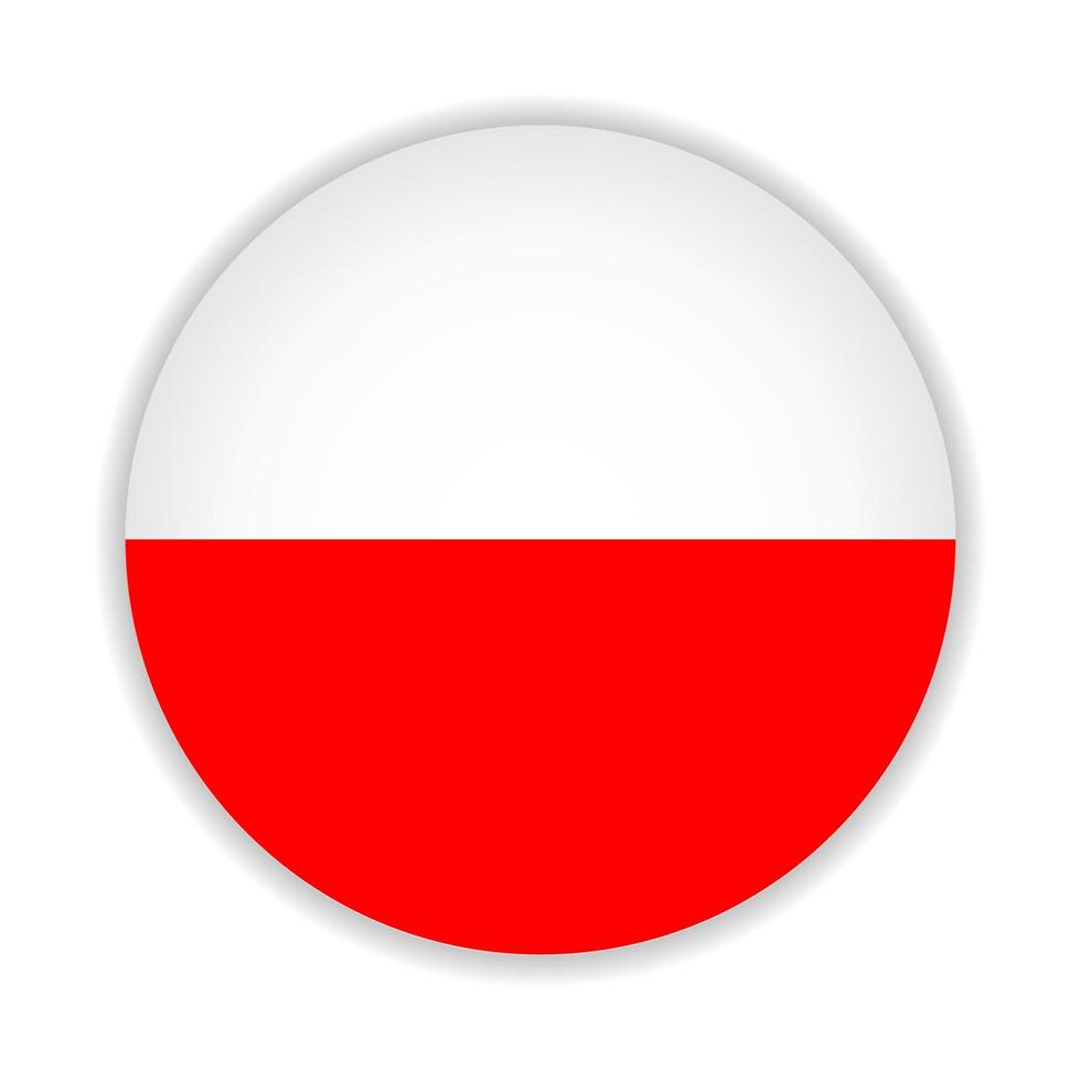 Round flag of Poland. Vector Illustration.
