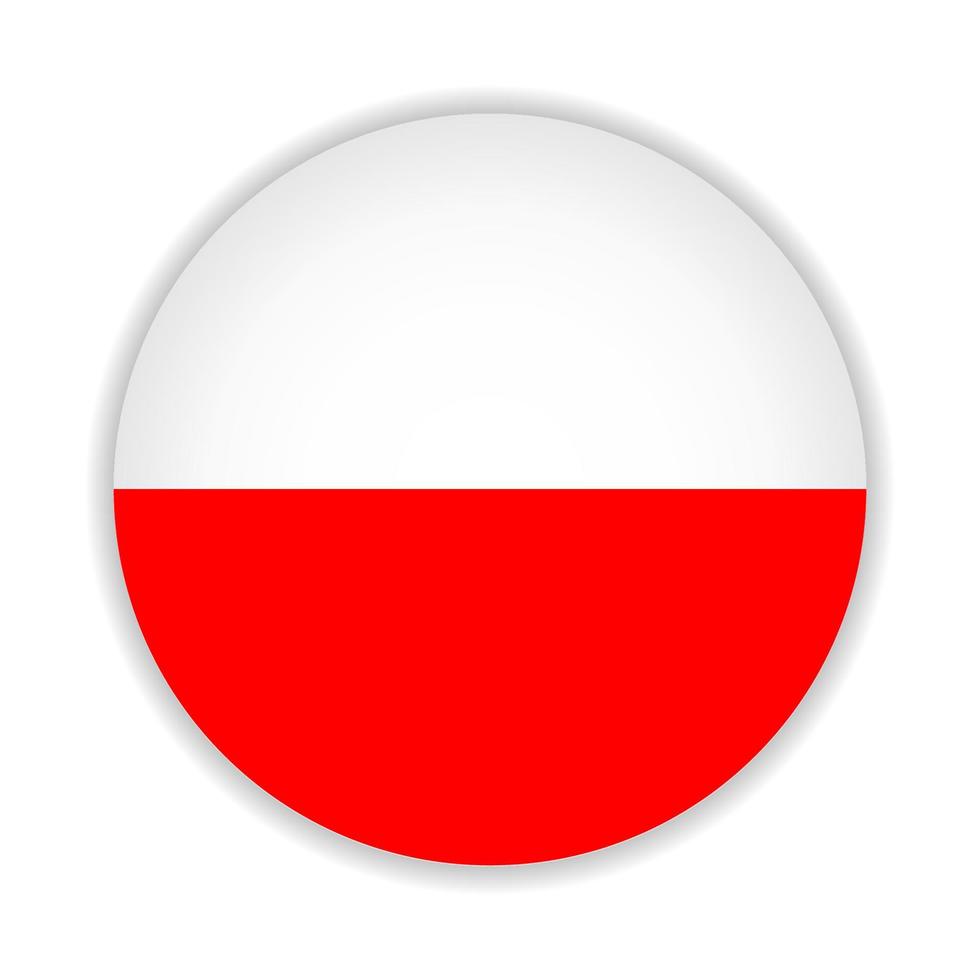 Round flag of Poland. Vector Illustration.