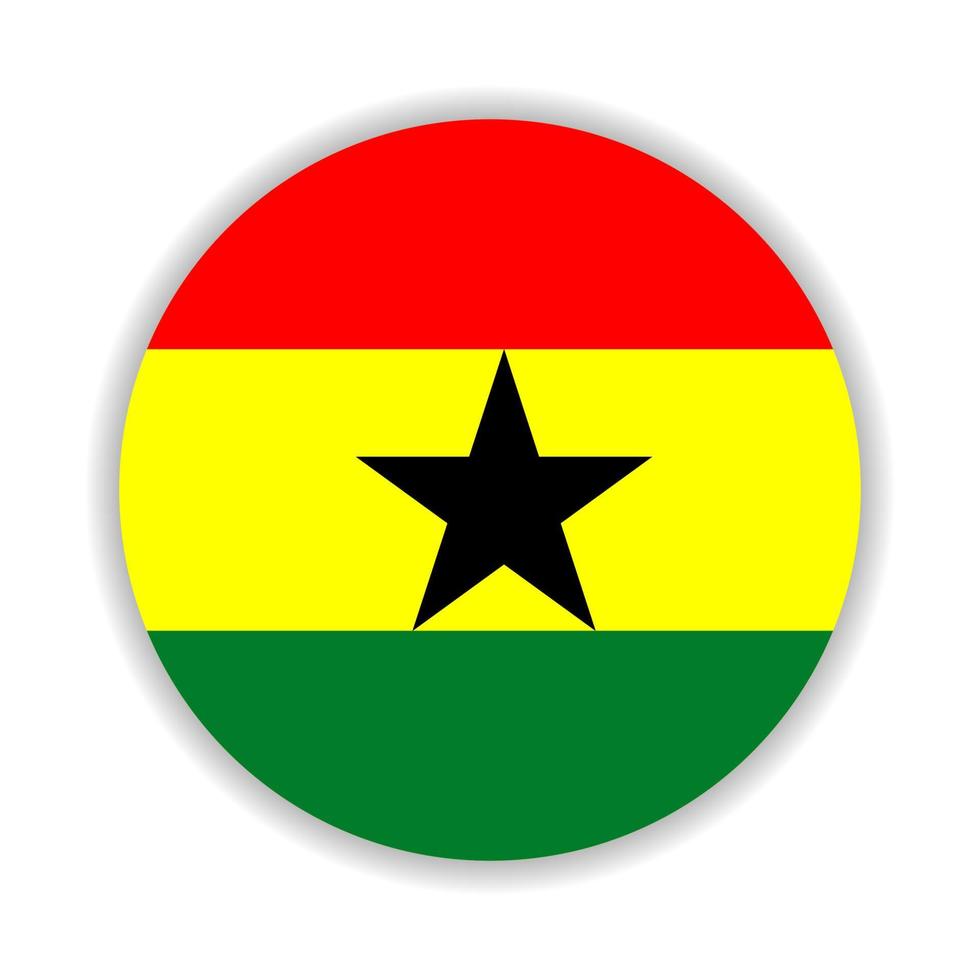 Round flag of Ghana. Vector Illustration.