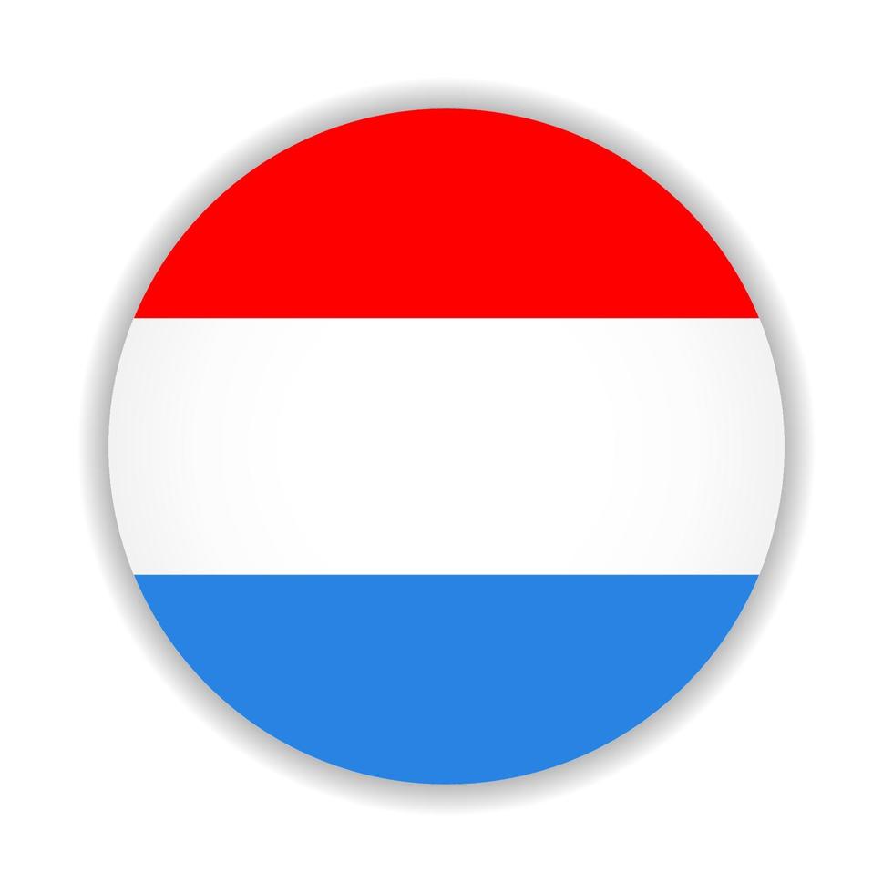 Round flag of Luxembourg. Vector Illustration.