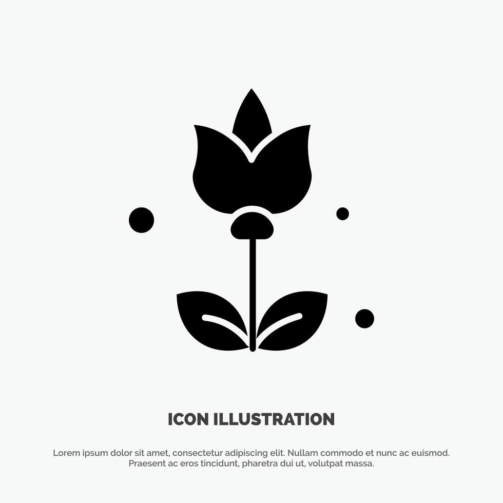 Bouquet Flowers Present solid Glyph Icon vector